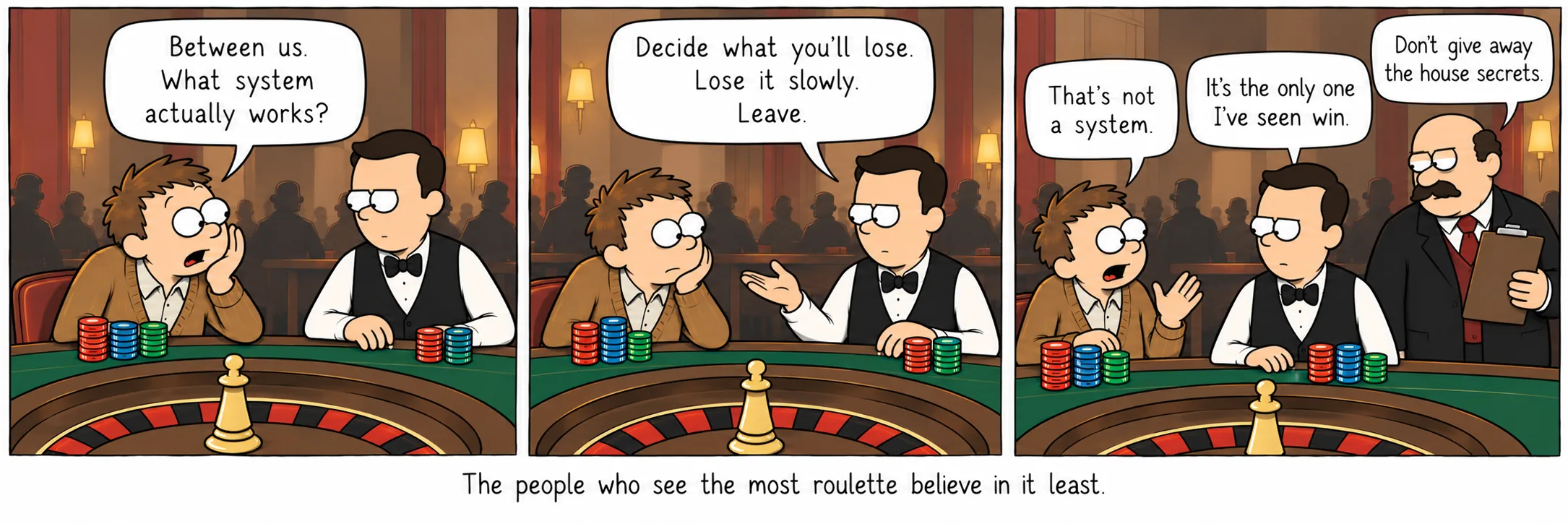 La gent que veu més ruleta és la que menys hi creu.